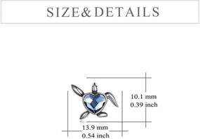 img 1 attached to 🐢 Hypoallergenic Sterling Silver Turtle Stud Earrings with Blue Heart Crystal - Birthday Jewelry Gifts for Women and Girls