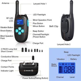 img 2 attached to 🐕 FREWIK Dog Training Collar with Separated Keypad, Waterproof & Rechargeable Bark E Collar - 1200Ft Remote Range, Beep/Vibration/Shock, Electric Shock Collar for Small Medium Large Dogs