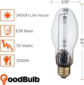 img 3 attached to 💡 GoodBulb LU70/MED - 70W E26 High Pressure Sodium HID Bulb, 2000K Warm White - 2 Pack