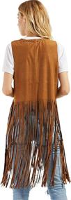 img 3 attached to Sleeveless Leather Fringed Waistcoat for Women's Clothing - Chouyatou Coats, Jackets & Vests