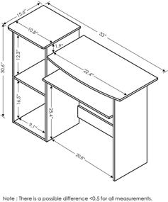 img 3 attached to Furinno Econ Multipurpose Computer Writing Desk 💻 in Gray - Perfect for Your Home Office Setup