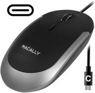 macally usb type c мышь: тонкий и компактный дизайн для macbook pro, imac, пк и 🖱️ дополнительно - 3 кнопки и колесо прокрутки с переключением dpi - удобная подключение и игра проводная мышь. логотип