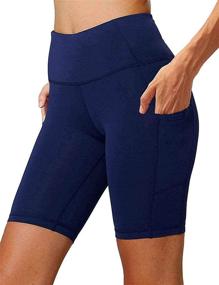 img 4 attached to 🩳 Ultimate Comfort and Style: Aoliks Women's High Waist Yoga Shorts with Side Pocket for Tummy Control, Workouts, Running, and Exercise – Spandex Leggings