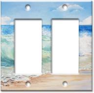 beach painting - art plates double gang rocker switch/wall plate by trusted brand логотип