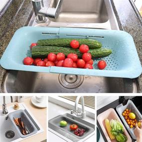 img 2 attached to 🍴 Convenient Kitchen Collapsible Colander: Extendable Sink Strainer for Fruits, Vegetables, Noodles & More!