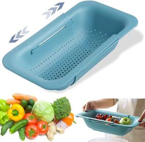 img 4 attached to 🍴 Convenient Kitchen Collapsible Colander: Extendable Sink Strainer for Fruits, Vegetables, Noodles & More!