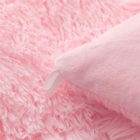 img 1 attached to 🛏️ Pink Smoofy Faux Fur Comforter Set Queen 3Pcs - Shaggy Plush Velvet Comforter, Soft Fluffy Fuzzy Double-Sided Bedding, Luxury Furry Flannel with 1 Comforter and 2 Pillowcases.