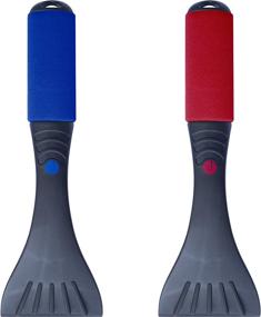 img 4 attached to Heavy-duty Frost and Snow Removal Premium Ice Scraper Set (2 Pack) for Car Windshield and Window