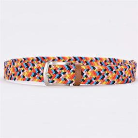 img 2 attached to 👖 Braided Elastic Belts for Men and Women: Multicolor Stretch Woven Belt with Pin Buckle - Fashionable and Functional