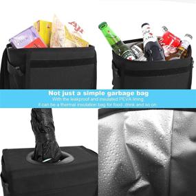 img 1 attached to Car Trash Can Leak Proof Car Trash Bag Waterproof Car Garbage Can With Lid For SUV Front Seat Multipurpose Car Hanging For Headrest Collapsible And Portable With Storage Mesh Pocket