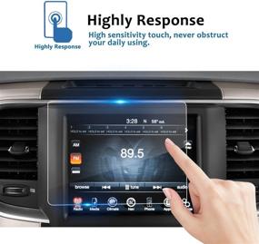 img 2 attached to 🚗 LFOTPP 8.4-Inch Car Display Navigation Info Center Touch Screen Protector for D*odge Challenger Charger Durango Dart Journey Uconnect 2015-2021, Tempered Glass Scratch-Resistant