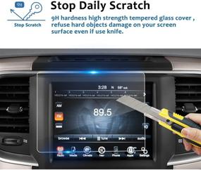 img 3 attached to 🚗 LFOTPP 8.4-Inch Car Display Navigation Info Center Touch Screen Protector for D*odge Challenger Charger Durango Dart Journey Uconnect 2015-2021, Tempered Glass Scratch-Resistant