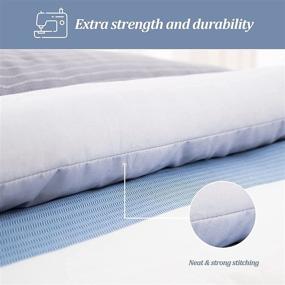 img 1 attached to King Size Grey Blue Reversible Stripe Comforter Set - 3 Piece Bedding Set with 2 Pillowcases - Soft Microfiber Down Alternative Comforter for All Seasons - 104”×90”