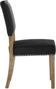 img 2 attached to 🪑 Modway Oblige Modern Farmhouse Dining Chair in Black Velvet Polyester with Nailhead Trim, Performance Upholstery