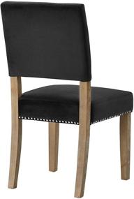 img 1 attached to 🪑 Modway Oblige Modern Farmhouse Dining Chair in Black Velvet Polyester with Nailhead Trim, Performance Upholstery