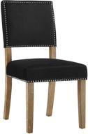 🪑 modway oblige modern farmhouse dining chair in black velvet polyester with nailhead trim, performance upholstery logo