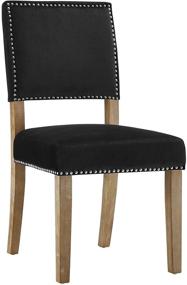 img 3 attached to 🪑 Modway Oblige Modern Farmhouse Dining Chair in Black Velvet Polyester with Nailhead Trim, Performance Upholstery