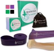 la esmeralda stretch bands set of 2 - ballet, dancers, gymnastics. resistance bands for flexibility, splits, and strength. 3 colors, gift box, instruction booklet, carry bag included. logo