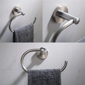 img 1 attached to 🛁 Kraus C-KEA-188BN Elie 4-Piece Bath Hardware Set: 24-inch Bar, Paper Holder, Towel Ring, and Robe Hook in Brushed Nickel
