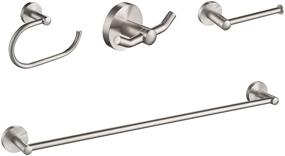 img 4 attached to 🛁 Kraus C-KEA-188BN Elie 4-Piece Bath Hardware Set: 24-inch Bar, Paper Holder, Towel Ring, and Robe Hook in Brushed Nickel