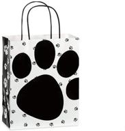 set of 5 medium shopper gift bags with pooch's paw doggie prints logo