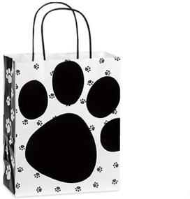 img 3 attached to Set of 5 Medium Shopper Gift Bags with Pooch's Paw Doggie Prints