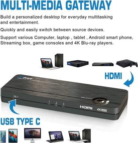 img 3 attached to 🖥️ OREI 4K 3 Port HDMI KVM Switch - Share Multiple Devices, PCs, Computers, Phones, Gaming on One Monitor - Keyboard and USB Peripheral Control - UltraHD HDCP 2.0 Compatible