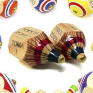 🎳 (updated version) alondra's imports (tm) classic wood spinning top game - pirinola toma todo - artisan handcrafted wooden toy - assorted colors - high-quality finish - complete set of 2 logo