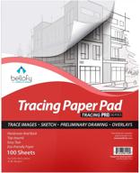 bellofy tracing paper pad - 100 sheets of translucent tracing paper for pencil, marker, and ink - ideal for tracing images, sketching, preliminary drawing, and overlays - 9 x 12 inches - premium tracing paper for drawing logo