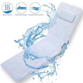 img 4 attached to 🛀 SurSoul Full Body Bath Pillow: Quick-drying Spa Pillow for Tub with Soft PVC & Suction Cups