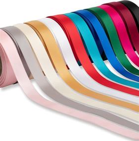 img 3 attached to 🎀 Satin Ribbon Rolls Collection: Premium 200 Yards of 8 Vibrant Colors, 1 inch and 4/5 inch Widths, 25 Yards per Roll - Ideal for Crafts, Gift Wrapping, Hair Bows, Wedding Decor, Sewing Projects