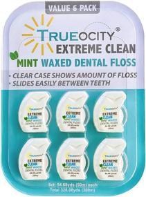 img 4 attached to 🦷 Trueocity Dental Floss 6 Pack - Mint Natural Waxed for Comfortable Flossing - Extreme Clean - Suitable for Adults, Teens, & Kids - Ez Stand Upright Holder with Clear Side - Perfect Travel Size