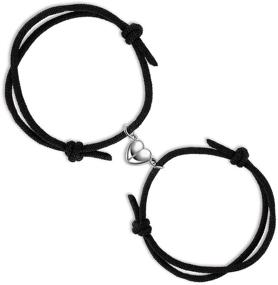 img 4 attached to 📚 Magnetic Back to School Bracelet: Heart Infinity Charm Adjustable String Wish Bracelet for Women and Girls