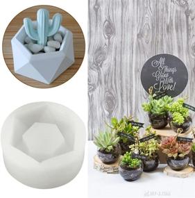 img 2 attached to 🔶 HAPYLY Diamond Shaped Surface: Versatile Silicone Mold for Succulent Plant Flower Pots, Soap Bottles, Ashtrays, and Candle Holders