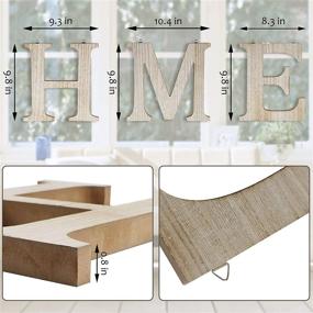 img 3 attached to 🏡 Rustic Farmhouse Wooden Home Signs with Lighted Artificial Eucalyptus Wreath - Perfect Wall Decor for Bedroom, Living Room, and Enterway