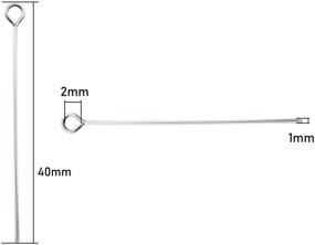 img 3 attached to 40mm 304 Stainless Steel Open Eyepins Headpins for 🧷 Jewelry Necklace Making - Pack of 200 Tegg Eye Pins