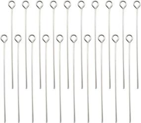 img 4 attached to 40mm 304 Stainless Steel Open Eyepins Headpins for 🧷 Jewelry Necklace Making - Pack of 200 Tegg Eye Pins