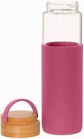 img 2 attached to 🌿 BEAUT 22 Oz Borosilicate Glass Water Bottle: Bamboo Lid, Silicone Sleeve, and Cute Color Handle – BPA Free Tumbler for Indoor & Outdoor Use