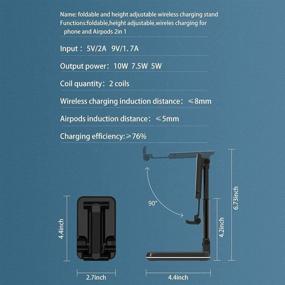 img 1 attached to 🔌 ALLSUN Быстрая беспроводная зарядка Стенд: 2 в 1 Qi Двойная зарядная станция для iPhone 12/11/MAX/XS/XR/X/8, Samsung Galaxy S21/S20/S10/S9/S8, AirPods/Pro - Полностью складной дизайн