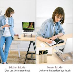 img 3 attached to 📱 Awosone Portable Aluminum Laptop Stand: Ergonomic, Height Adjustable Holder for MacBook and All Laptops 10-17 inches