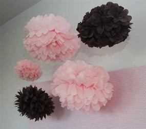img 2 attached to 🎉 Festive French/Parisian Themed Party Decorations for Girls' Birthday & Baby Shower - Pink, Gold, White, Black. Tissue Pom Poms, Honeycomb Balls & Paper Lanterns for Ooh La La Décor!