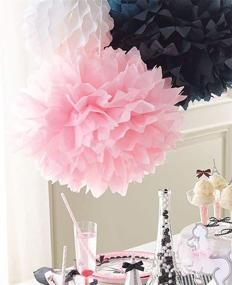 img 3 attached to 🎉 Festive French/Parisian Themed Party Decorations for Girls' Birthday & Baby Shower - Pink, Gold, White, Black. Tissue Pom Poms, Honeycomb Balls & Paper Lanterns for Ooh La La Décor!