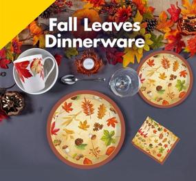 img 3 attached to 🍂 Autumn Bliss: Thanksgiving Paper Plates, Disposable Plates, and Napkins for 8 Guests with Gold Foil Fall Design - Includes 8 Dinner Plates, 8 Dessert Plates, and 20 Napkins for Perfect Autumn Tableware