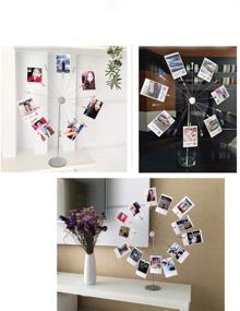 img 2 attached to 📸 Mollytek Desktop Photo Holder: Clips Postcard, Gift Card & Picture Display Stand | Decorative Photo Tree Stand for Table Display | Sky Wheel Design with Plated Wire | Includes 14 Metal Clips