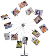 📸 mollytek desktop photo holder: clips postcard, gift card & picture display stand | decorative photo tree stand for table display | sky wheel design with plated wire | includes 14 metal clips логотип