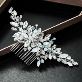 img 1 attached to 💍 Yean Wedding Hair Comb: Silver Rhinestones, Opal Crystal, Vintage Bridal Hair Clips - Suitable for Brides and Bridesmaids (A-Silver)