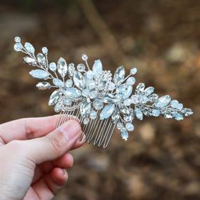 img 4 attached to 💍 Yean Wedding Hair Comb: Silver Rhinestones, Opal Crystal, Vintage Bridal Hair Clips - Suitable for Brides and Bridesmaids (A-Silver)