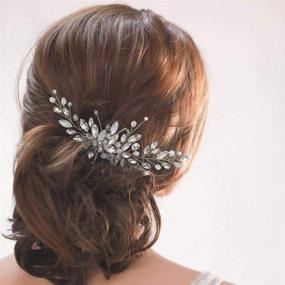 img 3 attached to 💍 Yean Wedding Hair Comb: Silver Rhinestones, Opal Crystal, Vintage Bridal Hair Clips - Suitable for Brides and Bridesmaids (A-Silver)