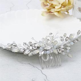 img 2 attached to 💍 Yean Wedding Hair Comb: Silver Rhinestones, Opal Crystal, Vintage Bridal Hair Clips - Suitable for Brides and Bridesmaids (A-Silver)