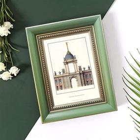 img 2 attached to 🖼️ BWPFRAME Vintage Green Picture Frames 5x7 - Solid Wood Frames with Real Glass for Tabletop or Wall Display